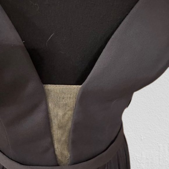 Deep Illusion Neckline A line skirt Bridesmaid Dress - Picture 3 of 16